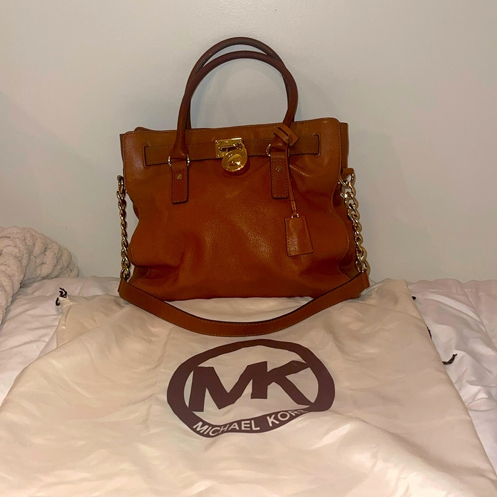 Michael Kors Hamilton Leather Handbag Satchel purse
